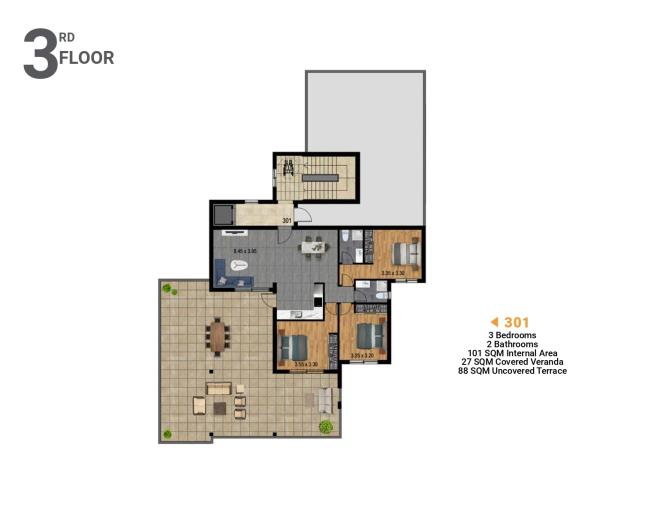 Image No.6-3 Bed Apartment for sale