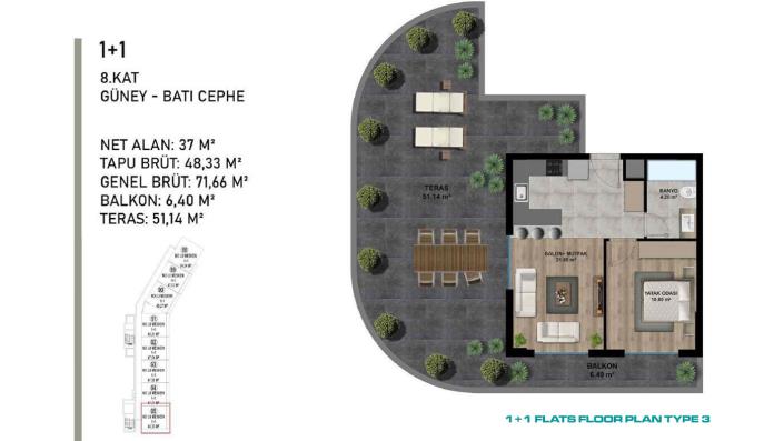 Image No.11-1 Bed Apartment for sale