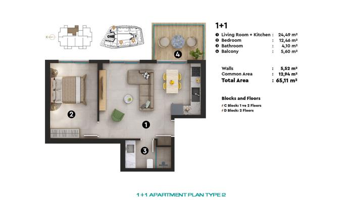 Image No.31-1 Bed Apartment for sale