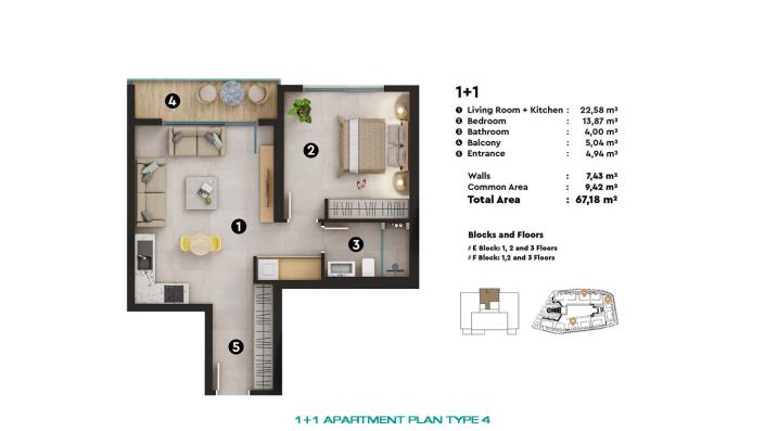 Image No.37-1 Bed Apartment for sale
