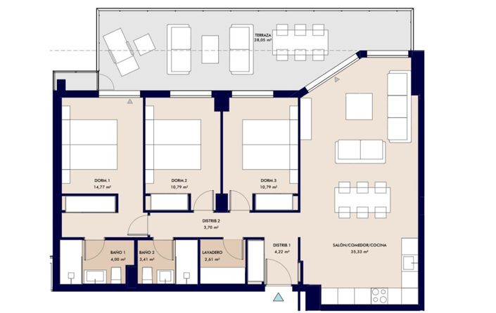 Image No.12-3 Bed Apartment for sale