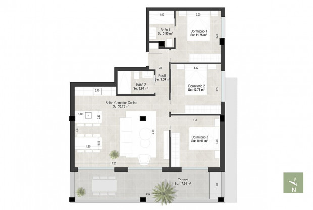 Image No.12-Appartement de 3 chambres à vendre à San Pedro del Pinatar