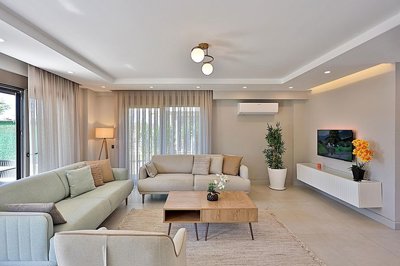Serene Newly-Built Villa in Antalya For Sale - Elegant lounge