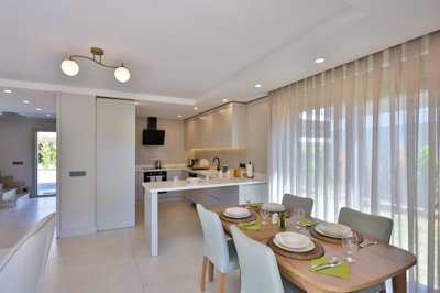 Serene Newly-Built Villa in Antalya For Sale - Dining area to the kitchen