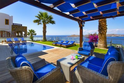 Sea View Yalikavak Villa- Wooden Terrace