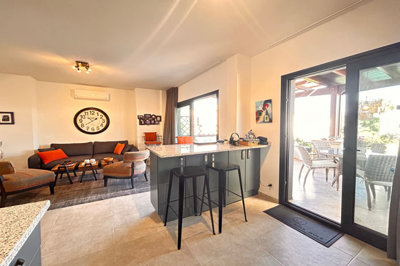 Tranquil Two-Bedroom Apartment In Bodrum For Sale - Modern lounge with terrace