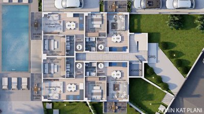 Modern Property For Sale In Fethiye For Sale - Ground floor plan