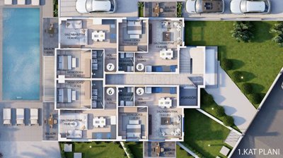 Modern Property For Sale In Fethiye For Sale - First floor plan