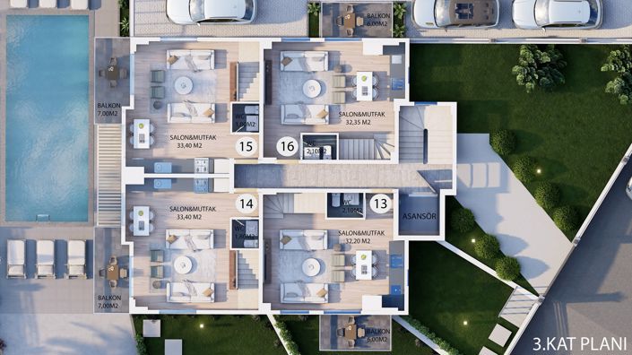 Image No.11-Appartement de 2 chambres à vendre à Fethiye