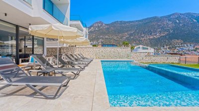 Exceptional Kalkan Triplex Villa For Sale - Pool and sun-drenched terrace