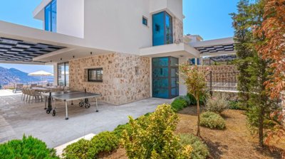 Exceptional Kalkan Triplex Villa For Sale - Front and side of the villa
