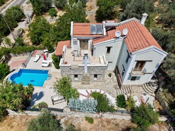 Idyllic Detached Villa In Uzumlu, Fethiye For Sale - Arial view over the villa