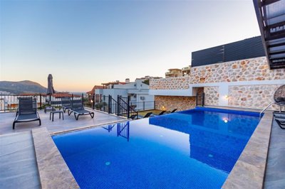 Flawless Sea-View Villa For Sale In Kalkan - Private infinity pool with amazing views