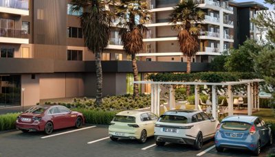 Superior Investment Properties For Sale In Antalya - Social seating areas and parking