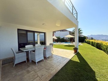 Panoramic Sea View Villa For Sale In Kadikalesi, Bodrum - Shady exterior terrace