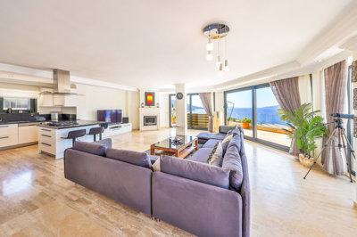 Sensational Villa In Kalkan For Sale With A Private Infinity Pool & Sea Views - Spacious open-plan living area