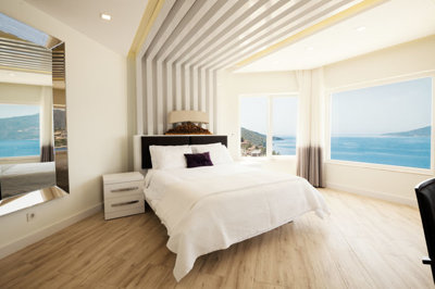Idyllic Sea-View Kalkan Villa For Sale - First sea view double bedroom