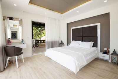 Idyllic Sea-View Kalkan Villa For Sale - Second double bedroom with private balcony