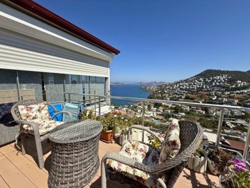 Inviting Apartment For Sale In Bodrum - A sunny terrace with sea views