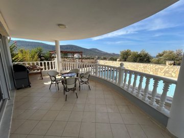 A Detached Immaculate Villa For Sale In Akbuk - Lounge balcony with pool views
