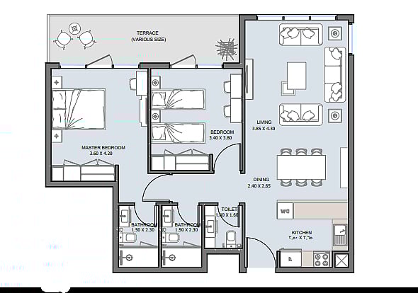 Image No.13-Appartement de 4 chambres à vendre à Abu Dhabi