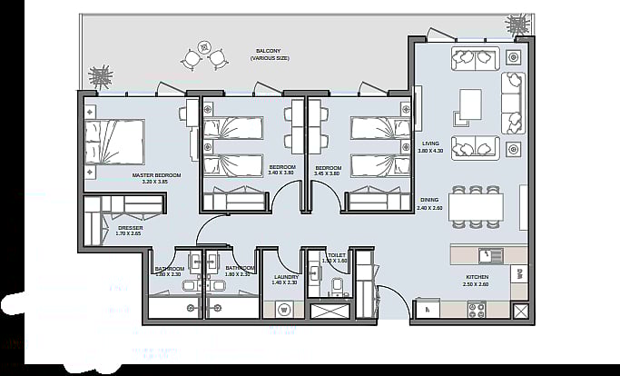 Image No.14-Appartement de 4 chambres à vendre à Abu Dhabi