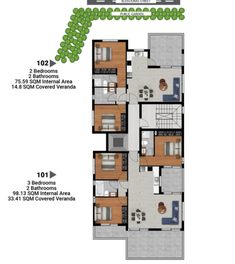 Image No.2-Appartement de 3 chambres à vendre à Agios Athanasios