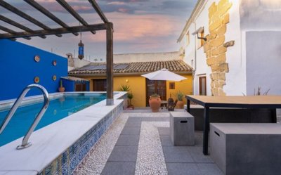 Back Patio with Pool and Studio